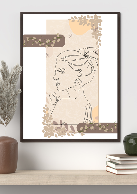 Butterfly Grace Line Art – Physical Wall Art Print