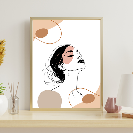 Serene Beauty Line Art – Physical Wall Art Print