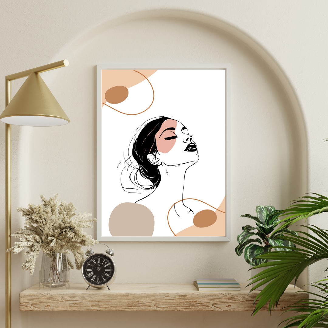 Serene Beauty Line Art – Physical Wall Art Print