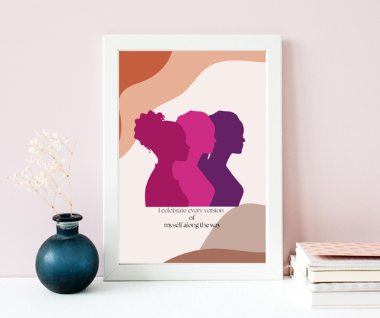I Celebrate Every Version of Myself Along the Way – Framed Poster