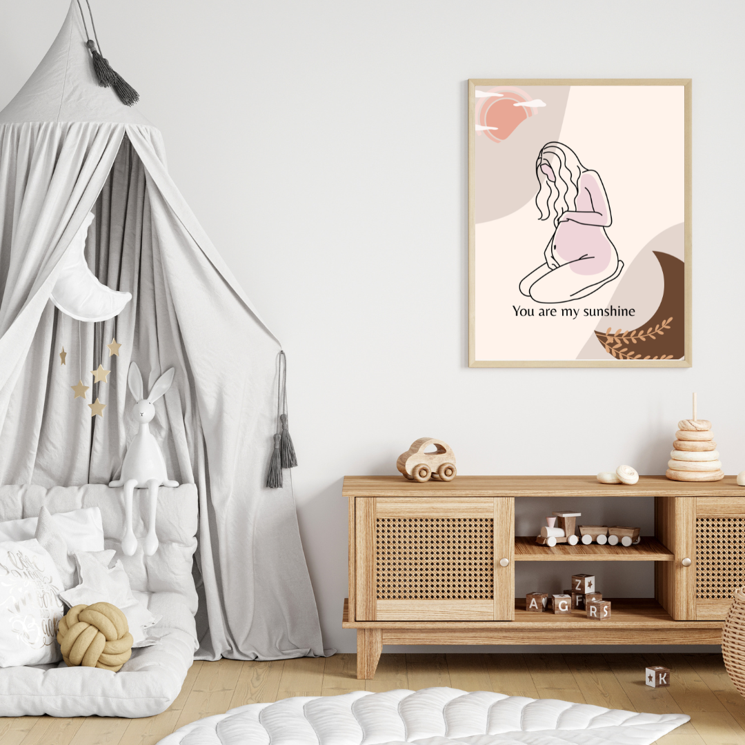 You Are My Sunshine – Framed Boho Pregnancy Wall Art