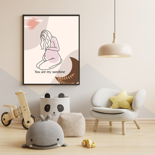 You Are My Sunshine – Framed Boho Pregnancy Wall Art