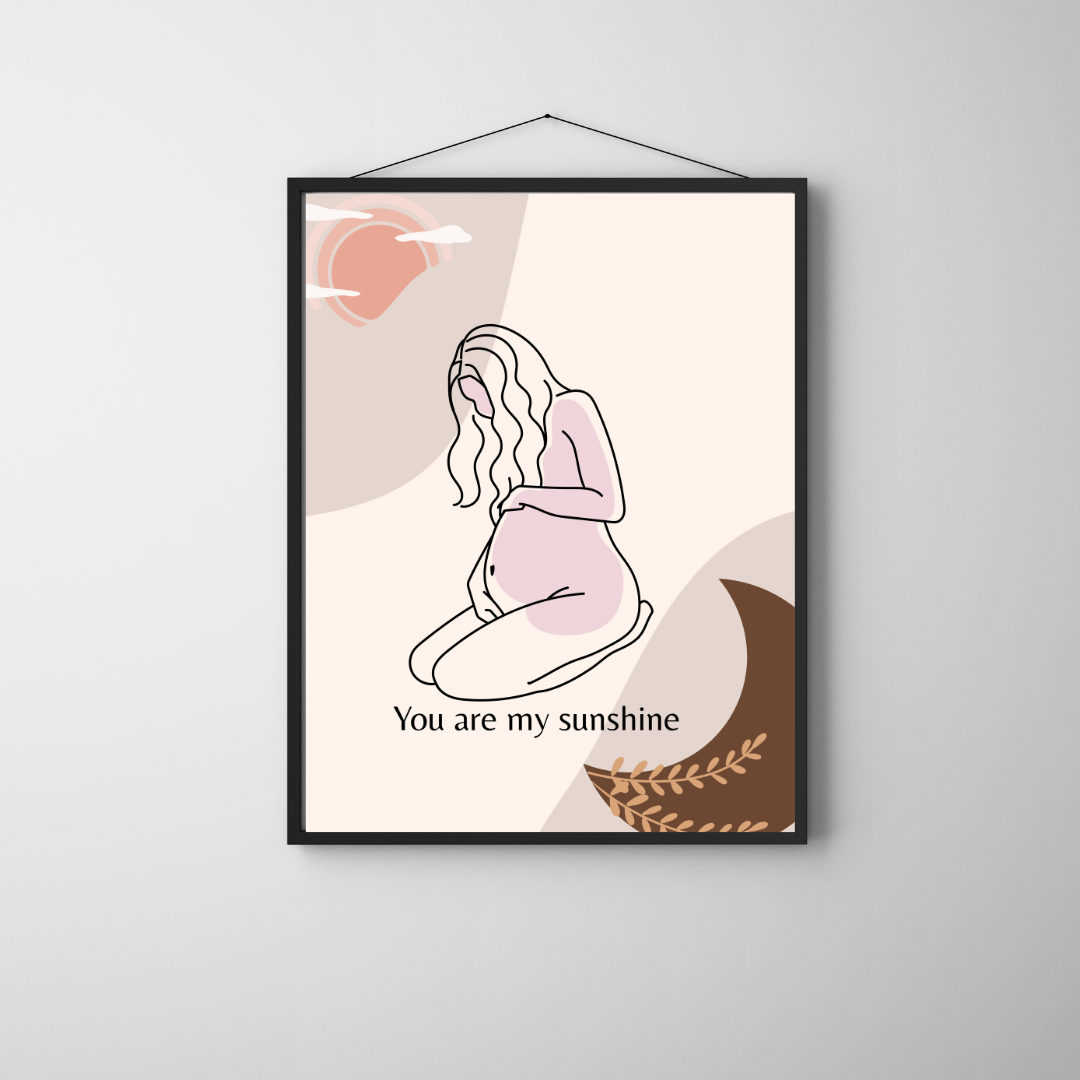 You Are My Sunshine – Framed Boho Pregnancy Wall Art